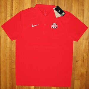 Nike Ohio State Buckeyes Football Dri-Fit On Field Polo Mens M Red